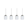 **Suspensions en verre blanc à motifs rayés - 4 unités**